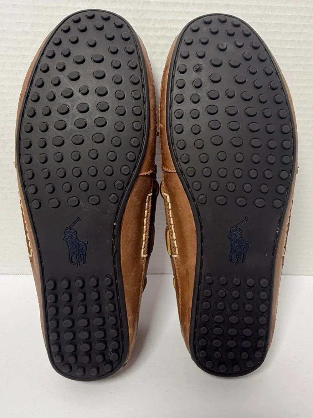 Polo Ralph Lauren Wyndings Driving Loafers Mens 11.5D Tan Leather Moc Toe Shoes